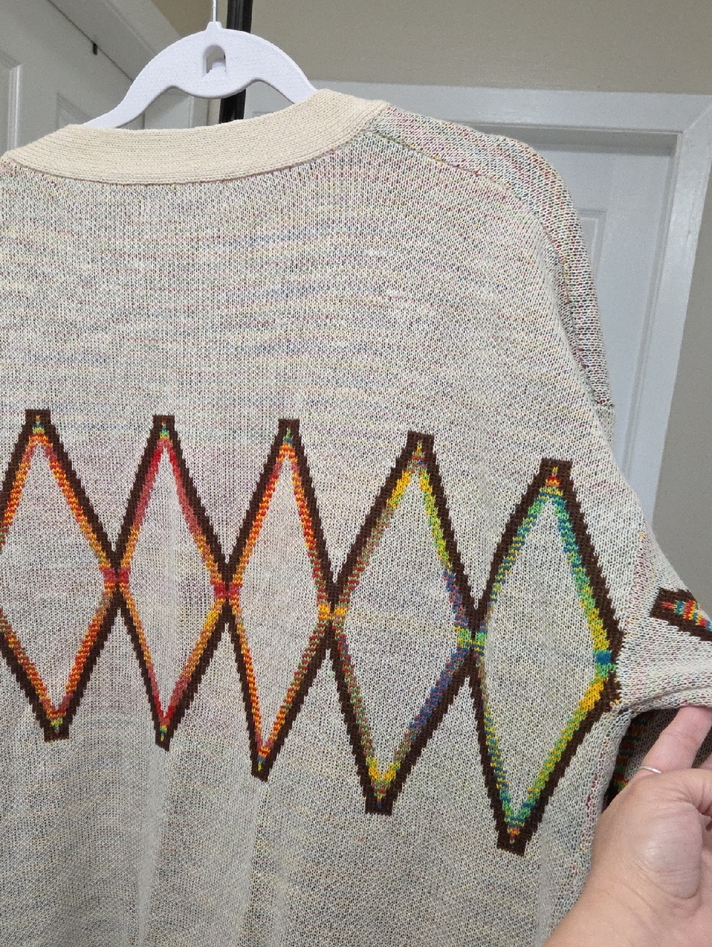 BloomChic Beige Tribal Geometric Open Front Cardigan Plus Size 18/20 Boho - Picture 9 of 11